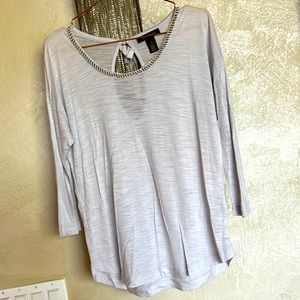 WHBM Pearl grey top XS